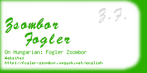 zsombor fogler business card